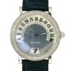 Gérald Genta Retrograde G.3614 Jump Hour Guilloche White Gold Factory Diamond